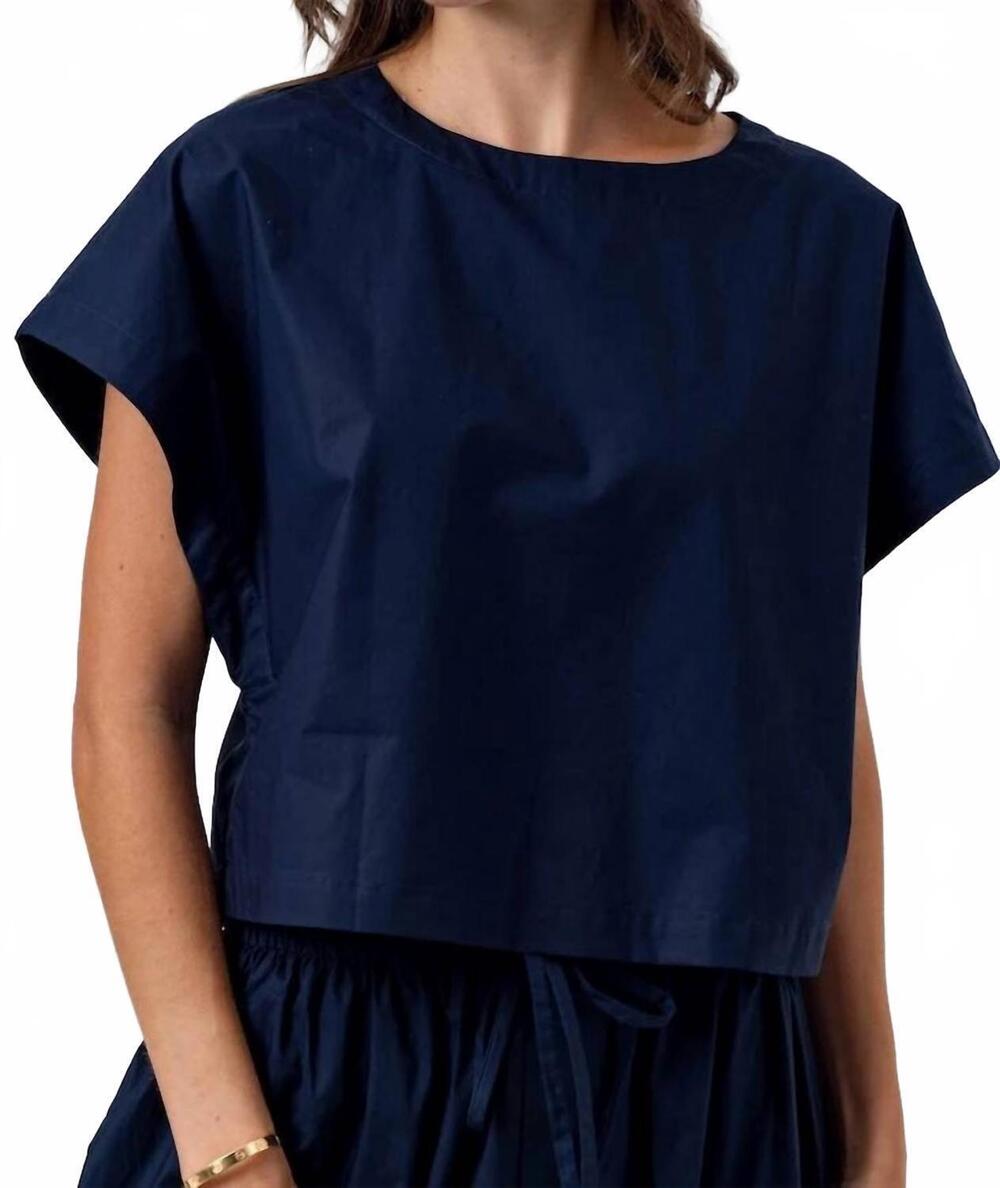 NEW SUNDAYS esme short sleeve top in navy